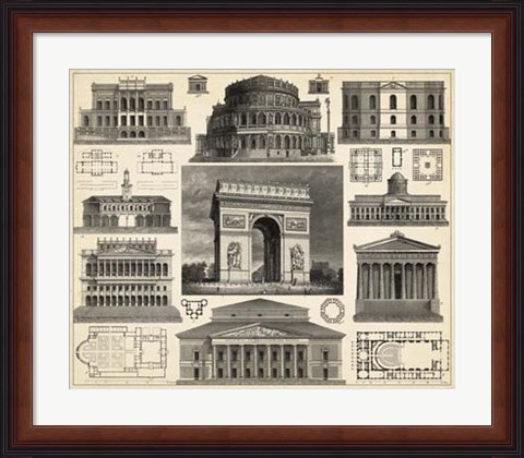 Framed Antique City Plan IV Print