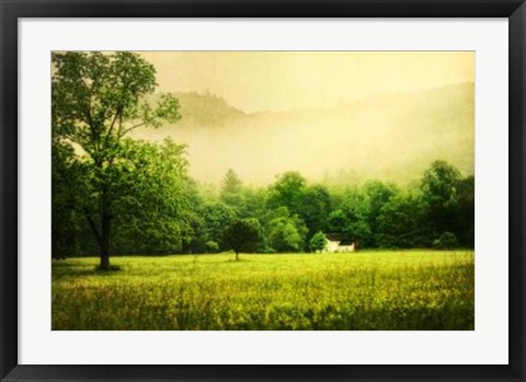 Framed Farmhouse on Foggy Morn&#39; Print