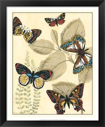 Framed Graphic Butterflies in Nature I Print