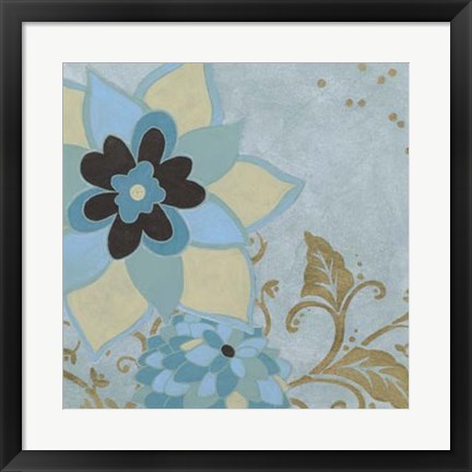 Framed Gilded Azure II Print