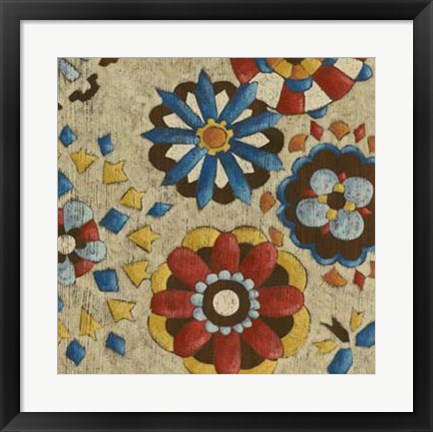 Framed Rustic Mosaic III Print