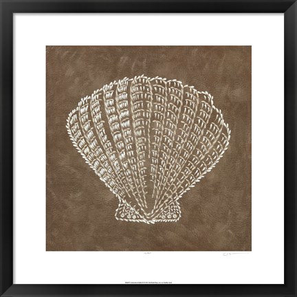 Framed Embroidered Shells III Print