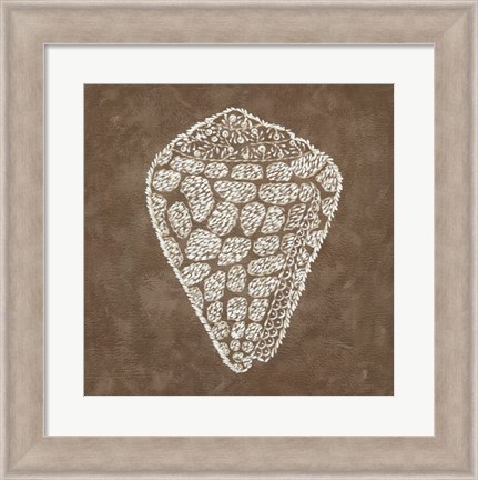 Framed Embroidered Shells IV Print