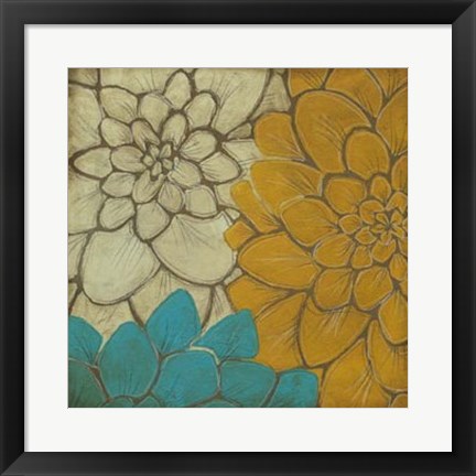 Framed Layered Dahlias I Print