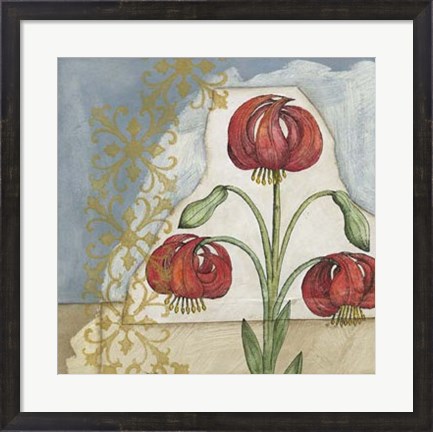 Framed Vintage Lilies II Print