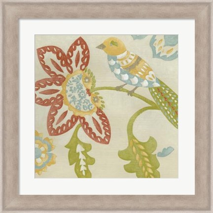 Framed Linen Songbird II Print