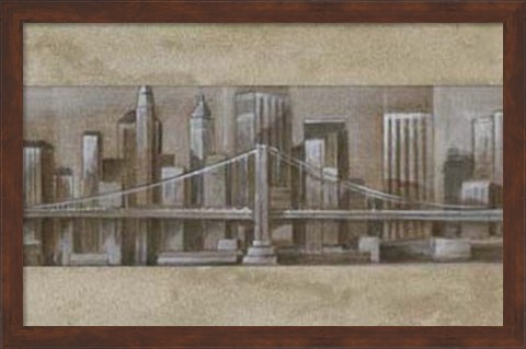 Framed Silver Skyline I Print