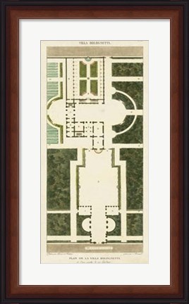 Framed Plan de la Villa Bolognetti Print