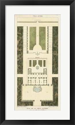 Framed Plan de la Villa Altieri Print