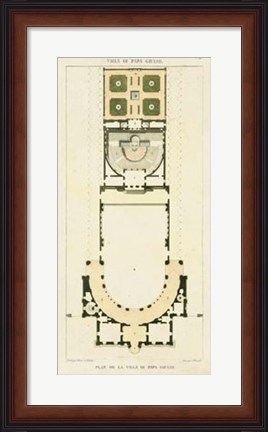 Framed Plan de la Villa di Papa Guilio Print