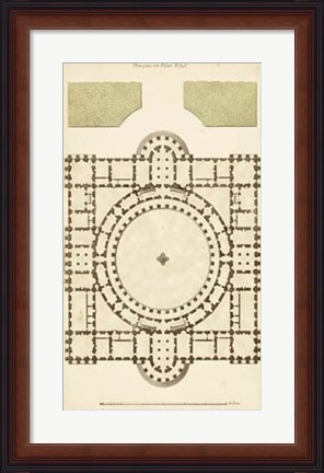 Framed Antique Garden Plan III Print