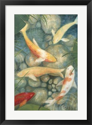 Framed Reflecting Koi II Print