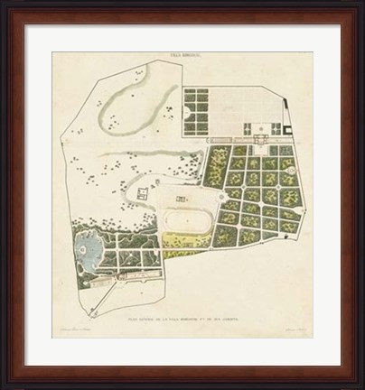 Framed Plan General de la Villa Borghese Print