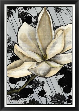 Framed Patterned Magnolia II Print