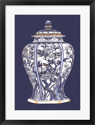 Framed Blue &amp; White Porcelain Vase I Print