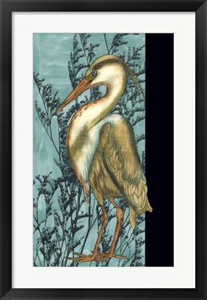 Framed Heron in the Grass II Print