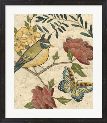 Framed Antique Aviary I Print