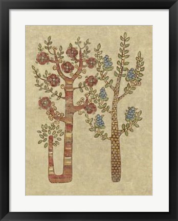 Framed Linen Trees II Print