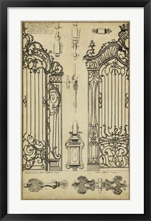 Framed Vintage Gate I Print