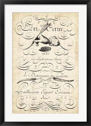 Framed Art of Penmanship Print