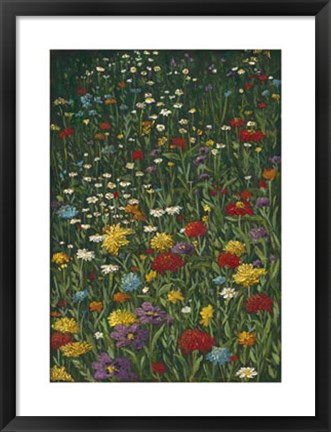 Framed Bright Wildflower Field I Print