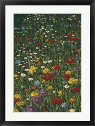 Framed Bright Wildflower Field I Print