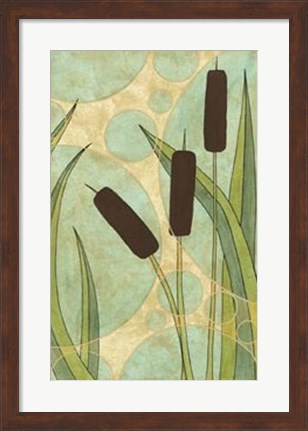 Framed Tranquil Cattails III Print