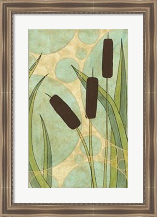 Framed Tranquil Cattails III Print