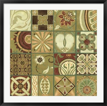 Framed Pistachio Patchwork II Print