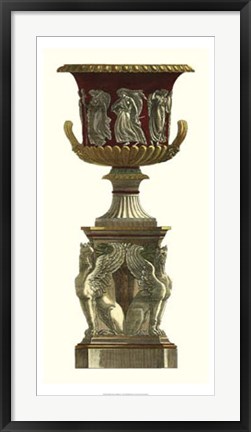 Framed Vase on Pedestal I Print