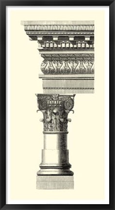 Framed B&amp;W Column &amp; Cornice I Print