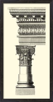 Framed B&amp;W Column &amp; Cornice I Print