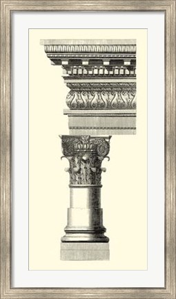 Framed B&amp;W Column &amp; Cornice I Print