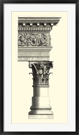 Framed B&amp;W Column &amp; Cornice II Print