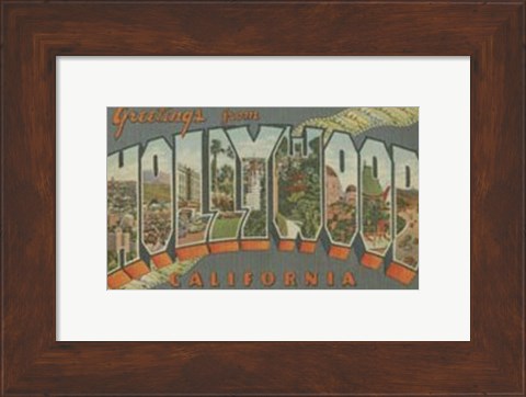 Framed Greetings from Hollywood Print