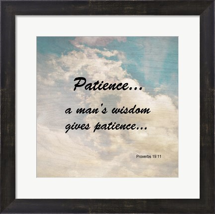 Framed Patience Proverbs 19:11 Against the Sky Print