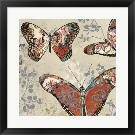 Framed Patterned Butterflies II Print