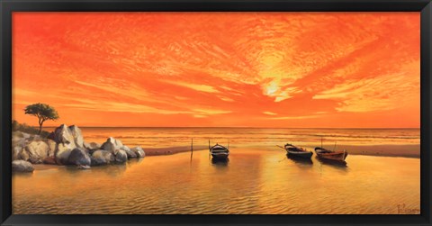 Framed Tramonto dorato Print