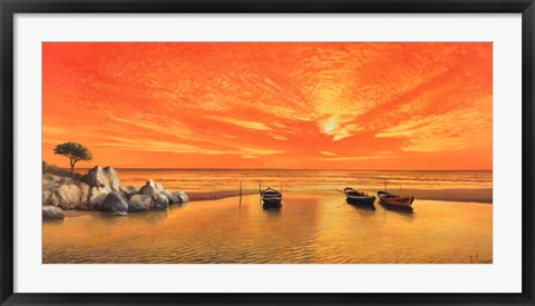 Framed Tramonto dorato Print