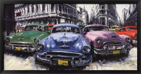 Framed Classic American Cars in Havana Print