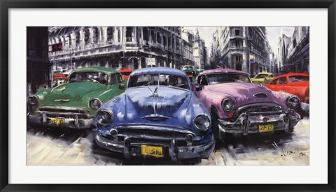 Framed Classic American Cars in Havana Print