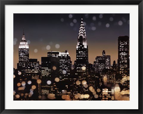 Framed New York Night I Print