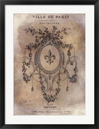 Framed Ville de Paris Print