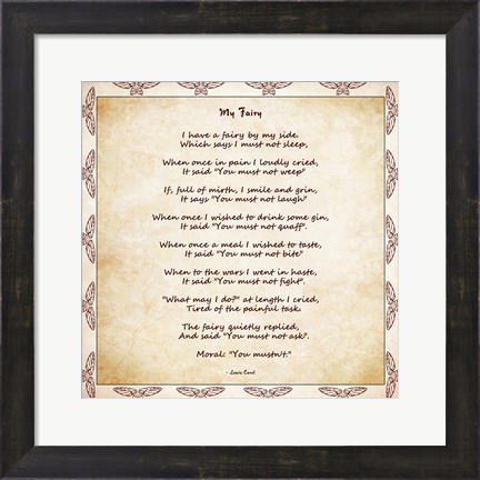 Framed My Fairy by Lewis Carroll - square Print