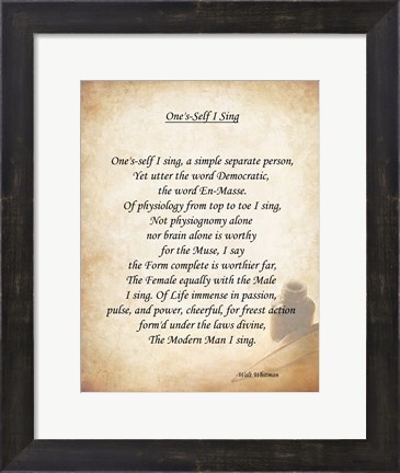 Framed One&#39;s Self I Sing Print