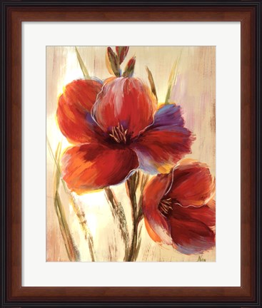 Framed Flourescent Blooms I Print