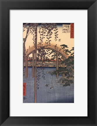 Framed Precincts of the Tenjin Shrine at Kameido, 1856 Print