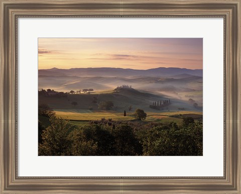 Framed Dawn Mist Rising Print