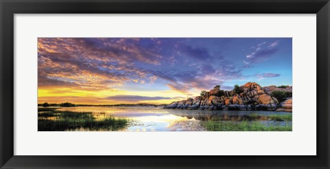 Framed Willow Lake Spring Sunset Print