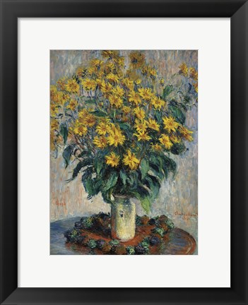 Framed Jerusalem Artichoke Flowers, 1880 Print